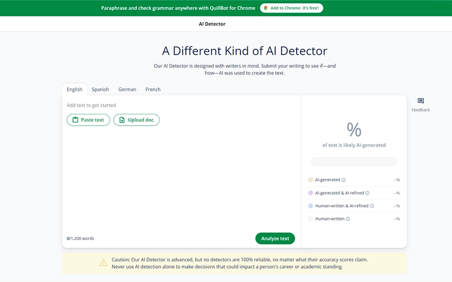 QuillBot AI Content Detector