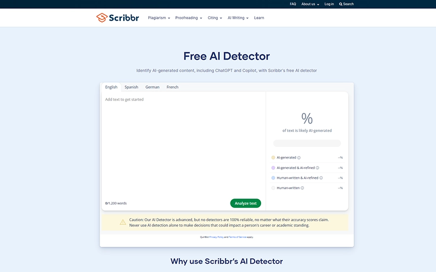 Scribbr AI Detector