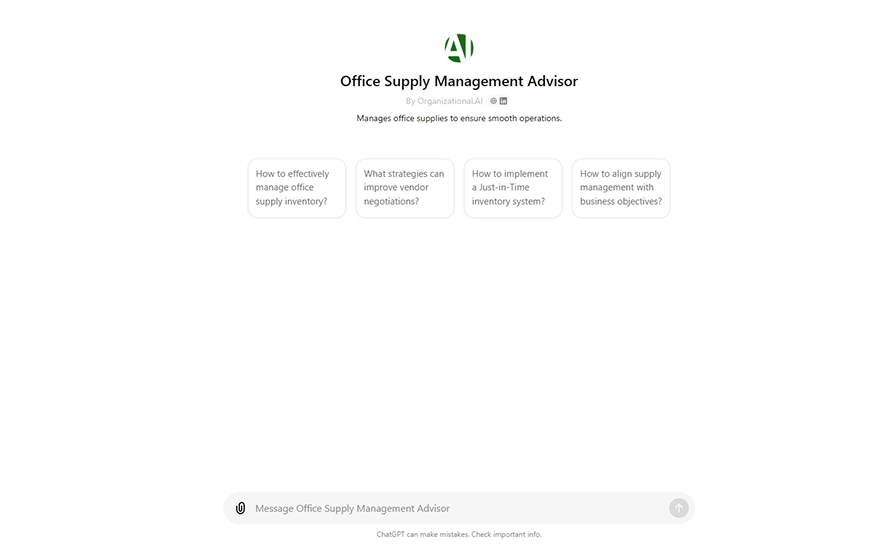 Office Supply Management Advisor chatGPT AI