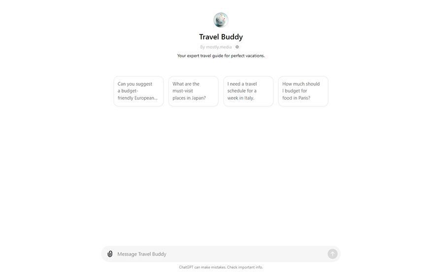 Travel Buddy ChatGPT AI